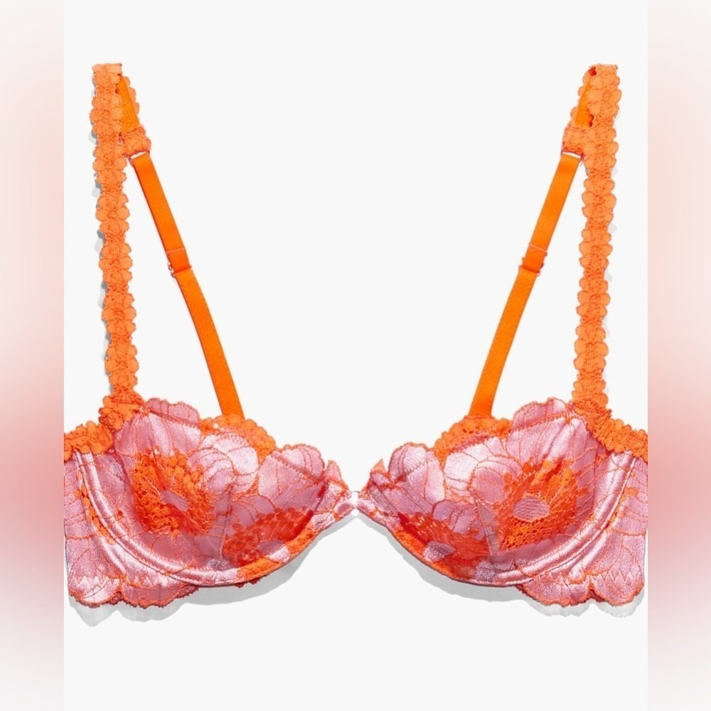 Savage X Fenty Perfect Poppies Unlined Lace Demi Bra
