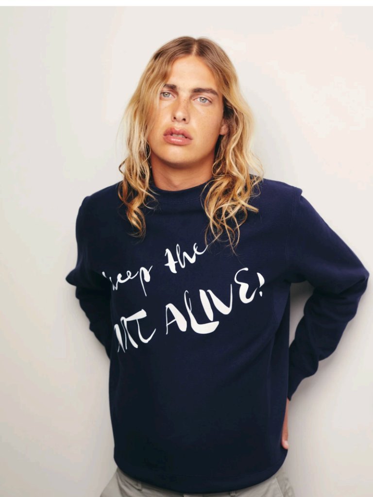 Outsider Supply Unisex Keep The Art Alive New Wave Crewneck Prussian Blue L