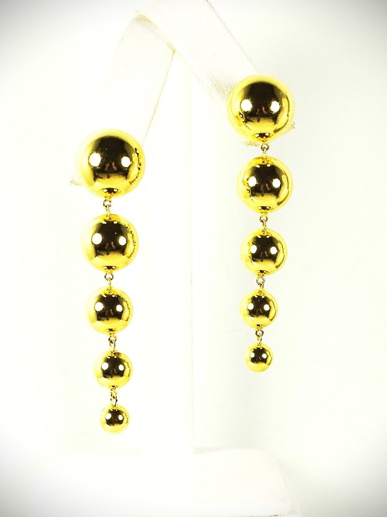 Gorjana Yellow Gold Plated Graduated Balls Dangle Earrings