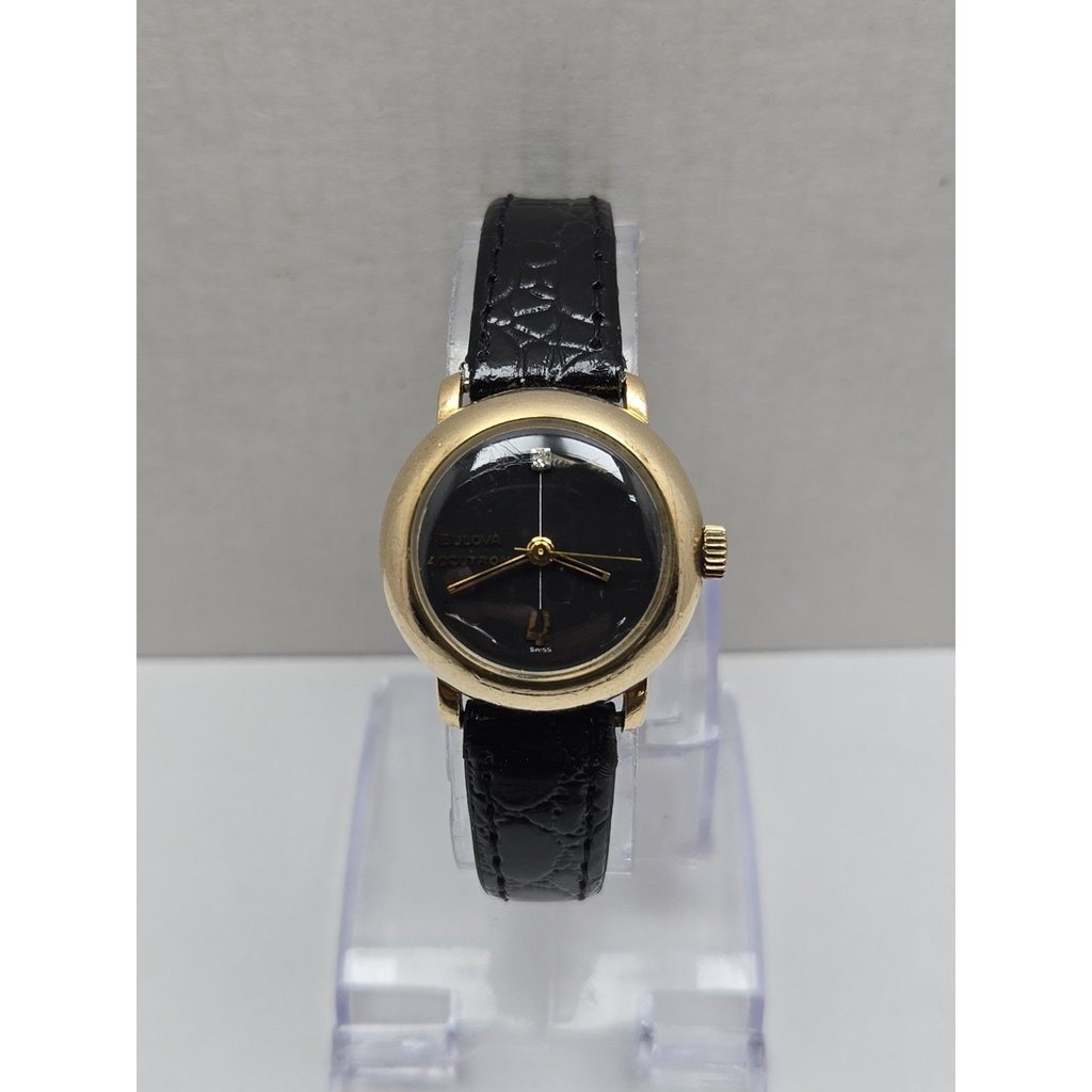 Vintage 1974 Bulova Accutron Womens Diamond Dial 10k Rgp Tuning Fork Watch -Read
