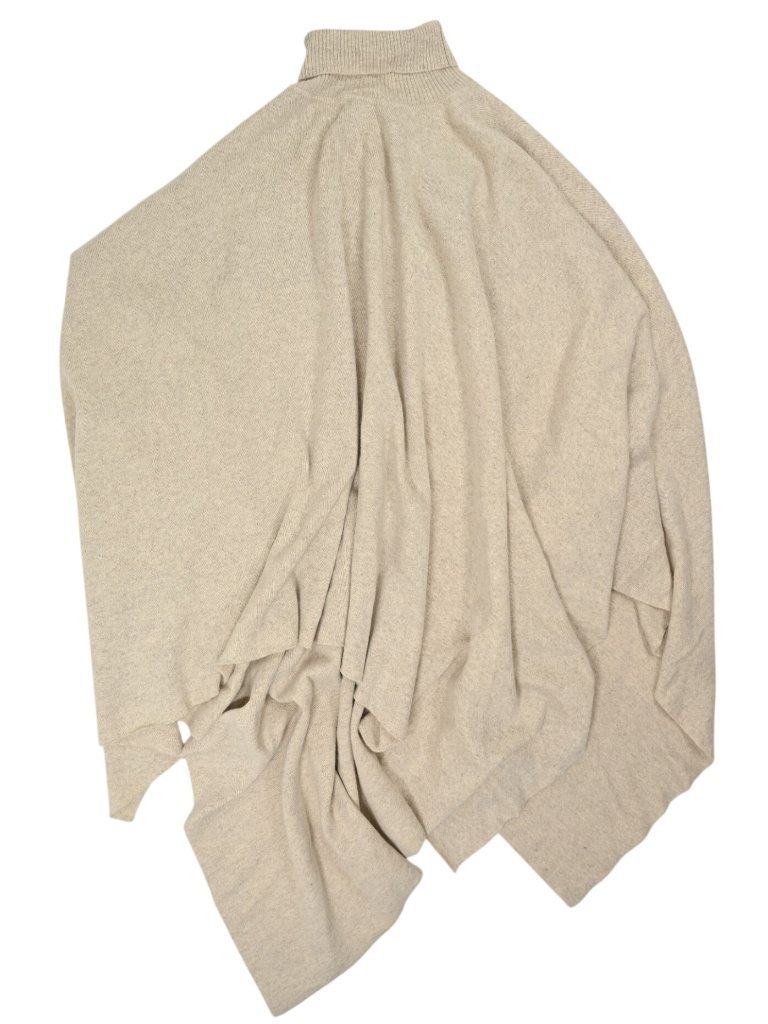 Pringle Of Scotland Wool Cashmere Poncho In Beige