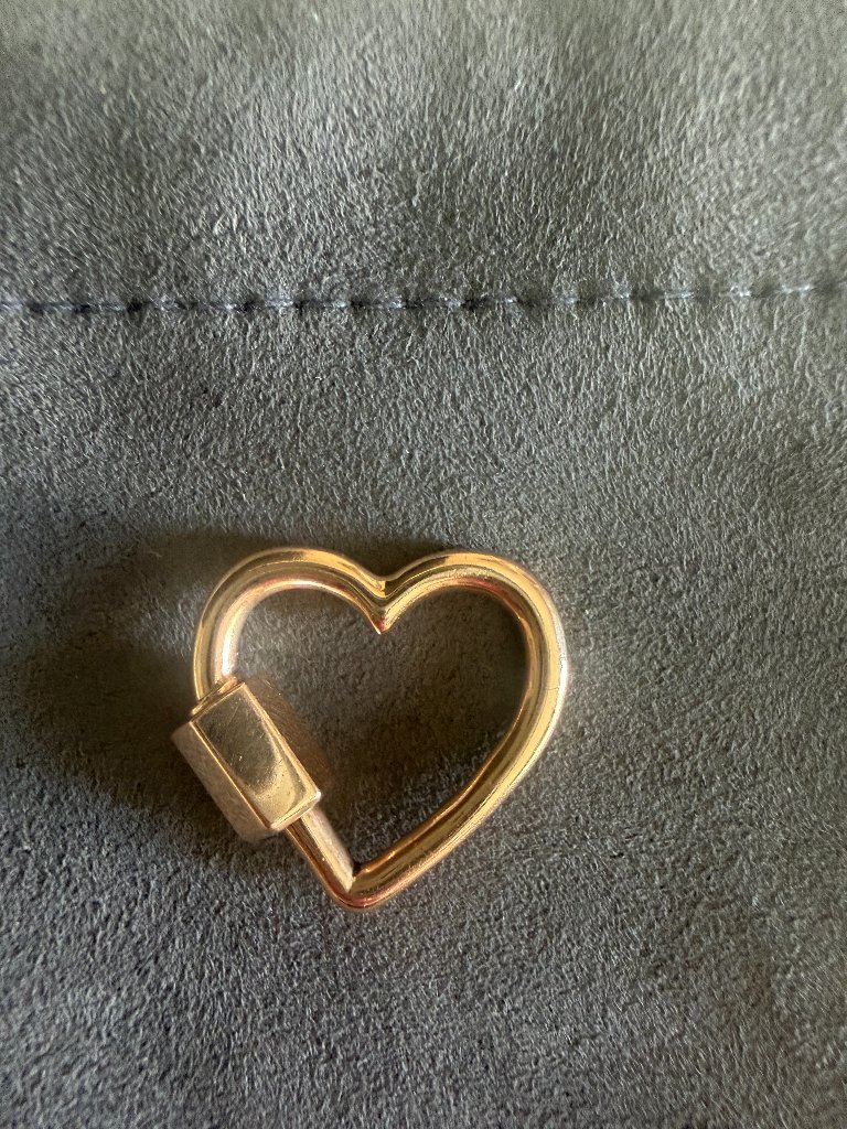 Marla Aaron 14k Rosegold Heart Lock