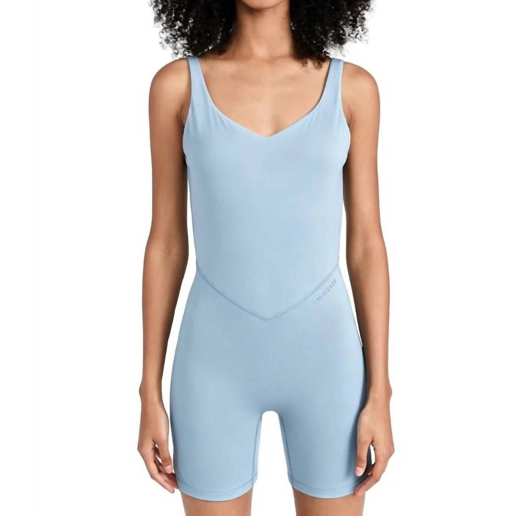 New Bandier V-Neck Tempo Playsuit In Chambray Blue