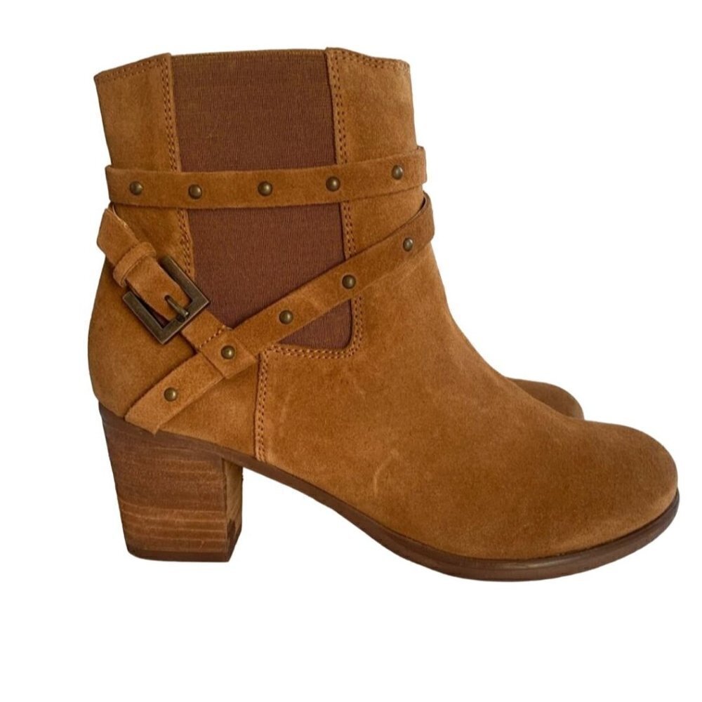 Matisse Nib Camryn Cognac Suede Ankle Boots Size 10w