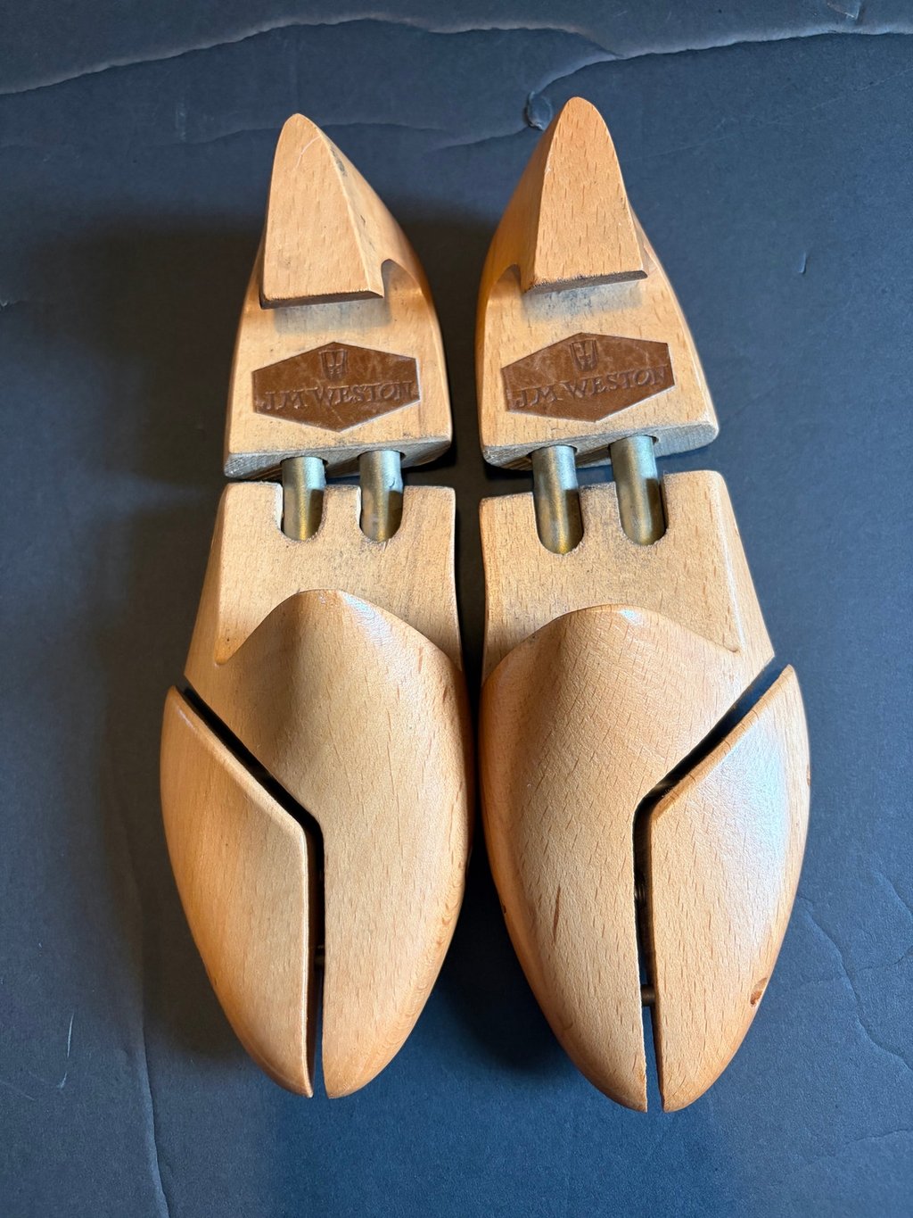 Vintage J.M. Weston Paris Wood Shoe Trees Size 4 Made In France Split Toe