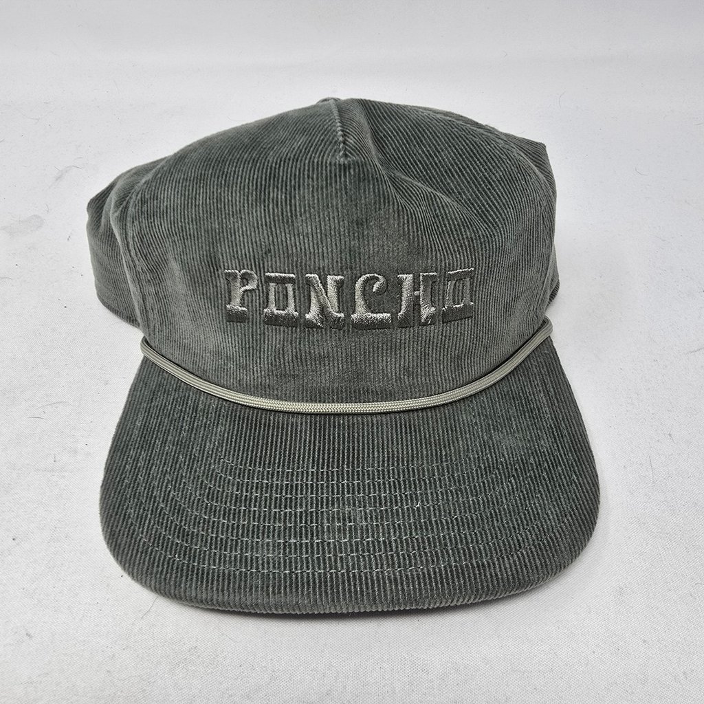 Poncho Outdoors Corduroy Hat Mens Moss Green Rope Snapback Cap New
