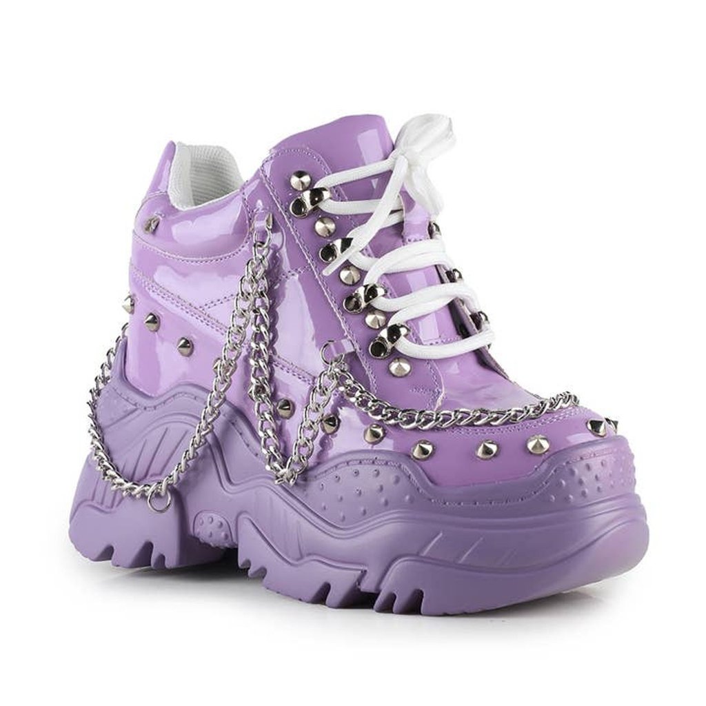 Anthony Wang Y2k Kawaii Lilac Platform Sneakers Chain Goth Punk Chunky Shoes 7.5