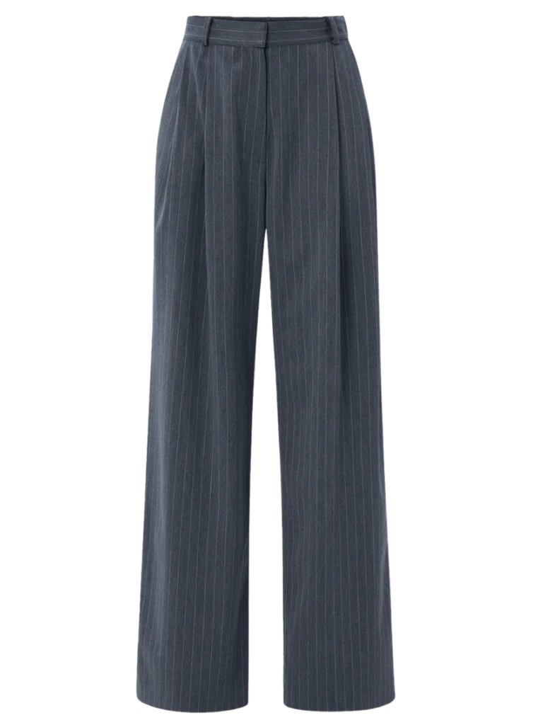 Cekette Pinstride Boyfriend Pants In Grey $250 Nwot Sz Xs