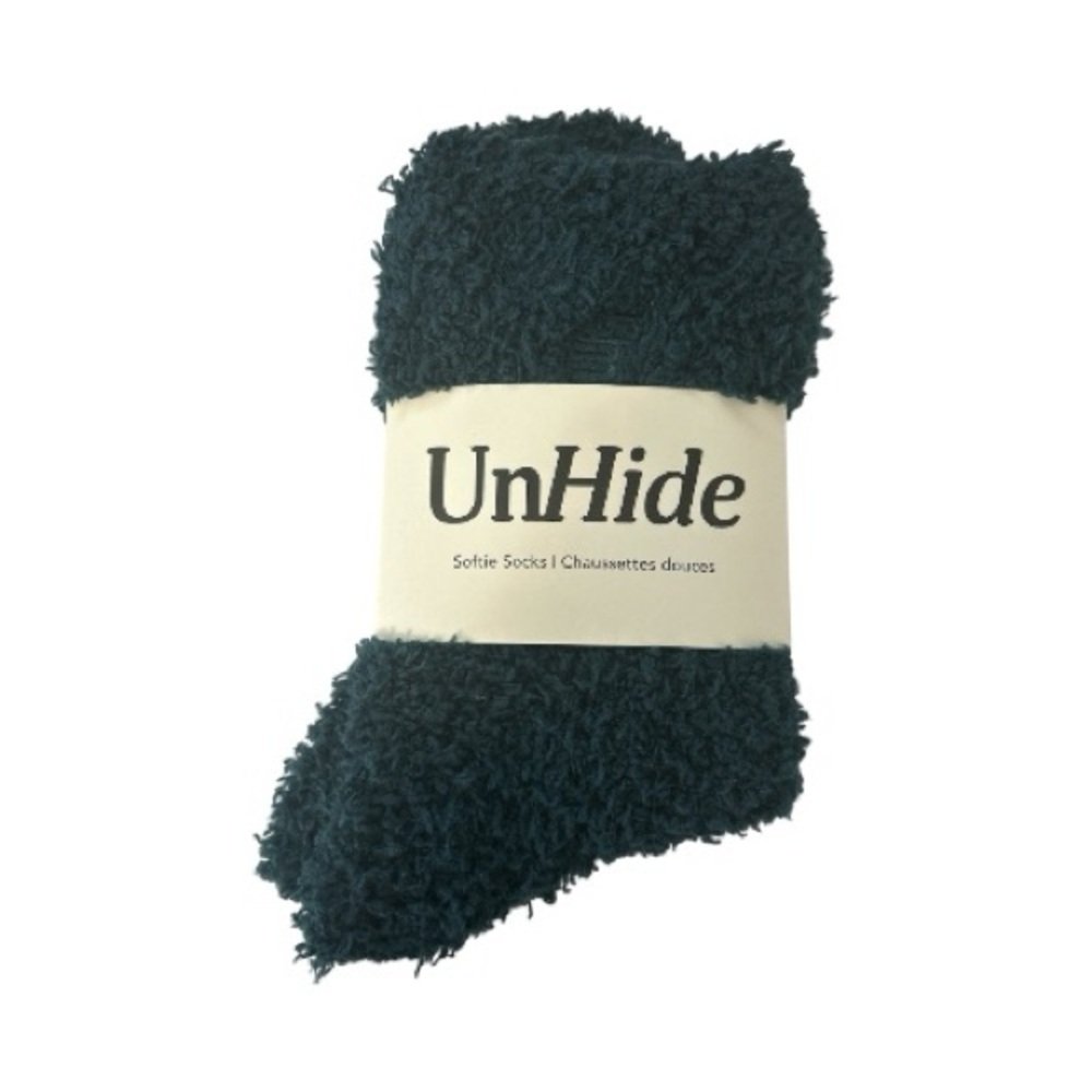 Unhide Softie Socks Deep Teal Plush Cozy Lounge Socks