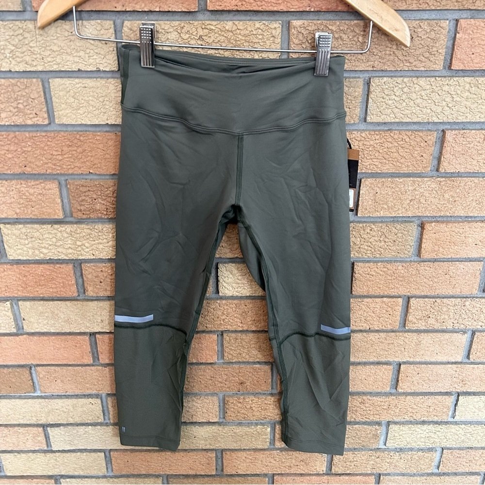 Nwt Nobull Running Crop Leggings Athletic Women’s Size Xs Army Green