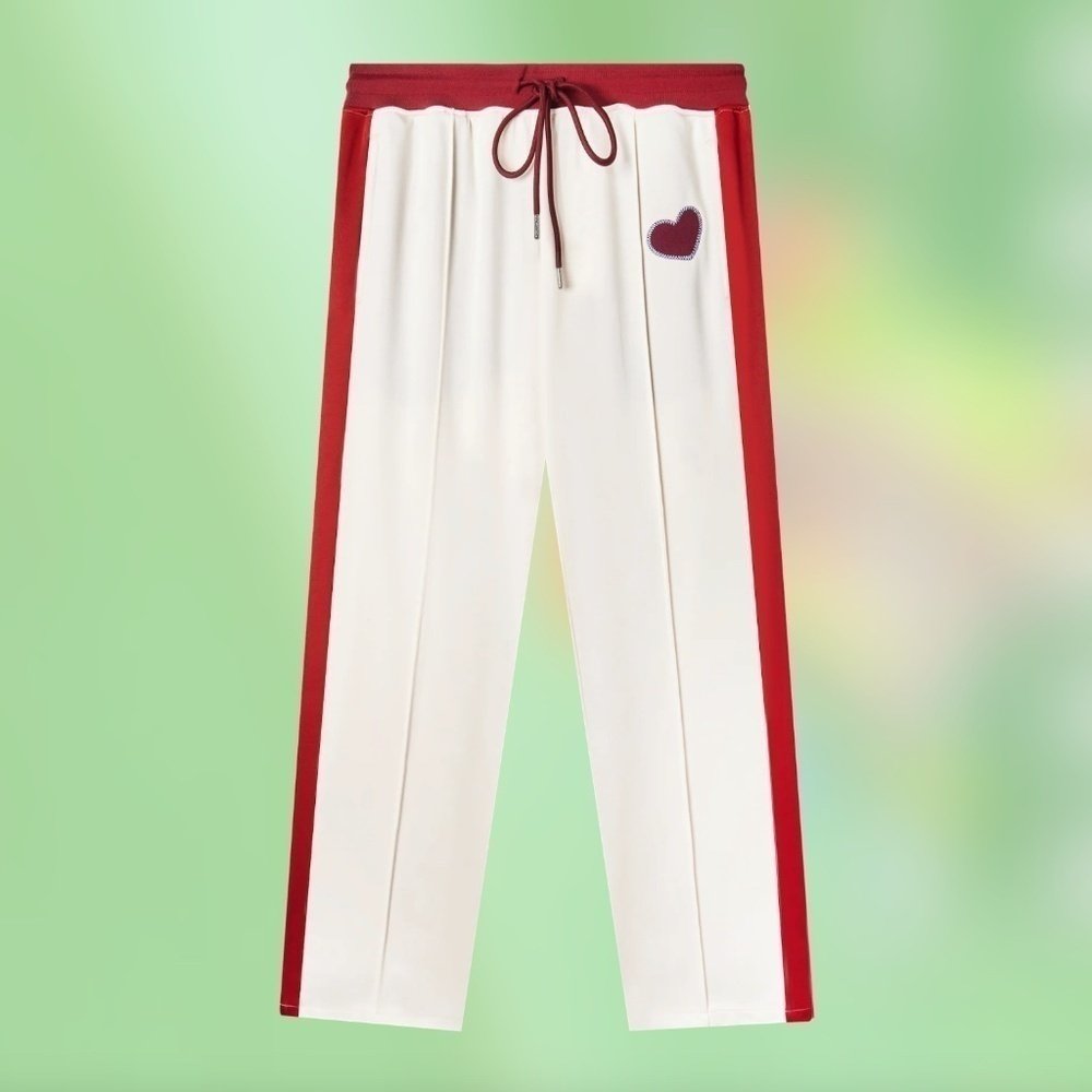 The Pleasing Loves You Trackpants - Red And White - Size Small Or Medium