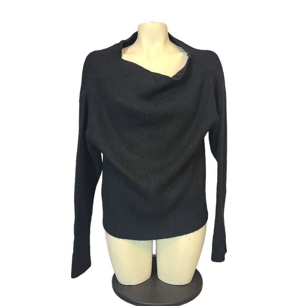 Treasure & Bond Black Drape Neck Sweater Size Xs