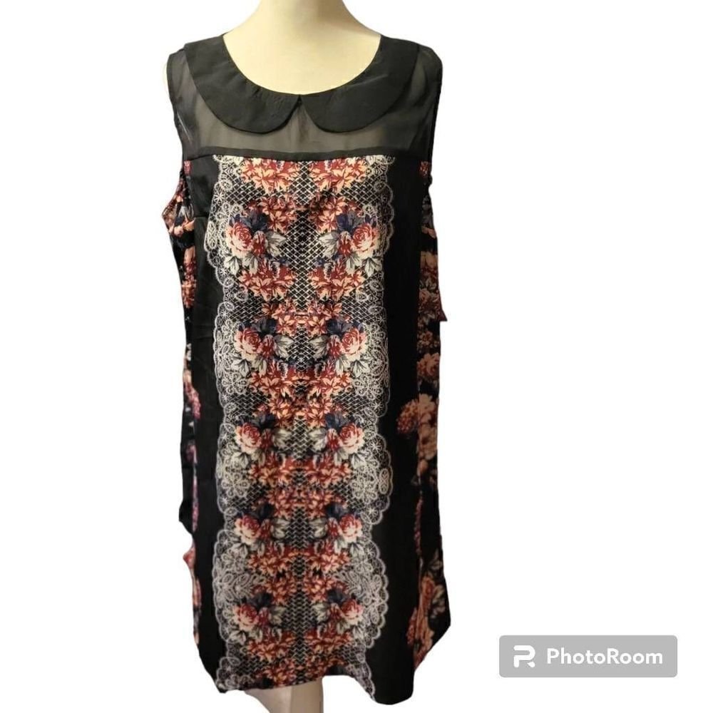 Nwt Xhilaration Sleeveless Floral Black Dress Size Xl