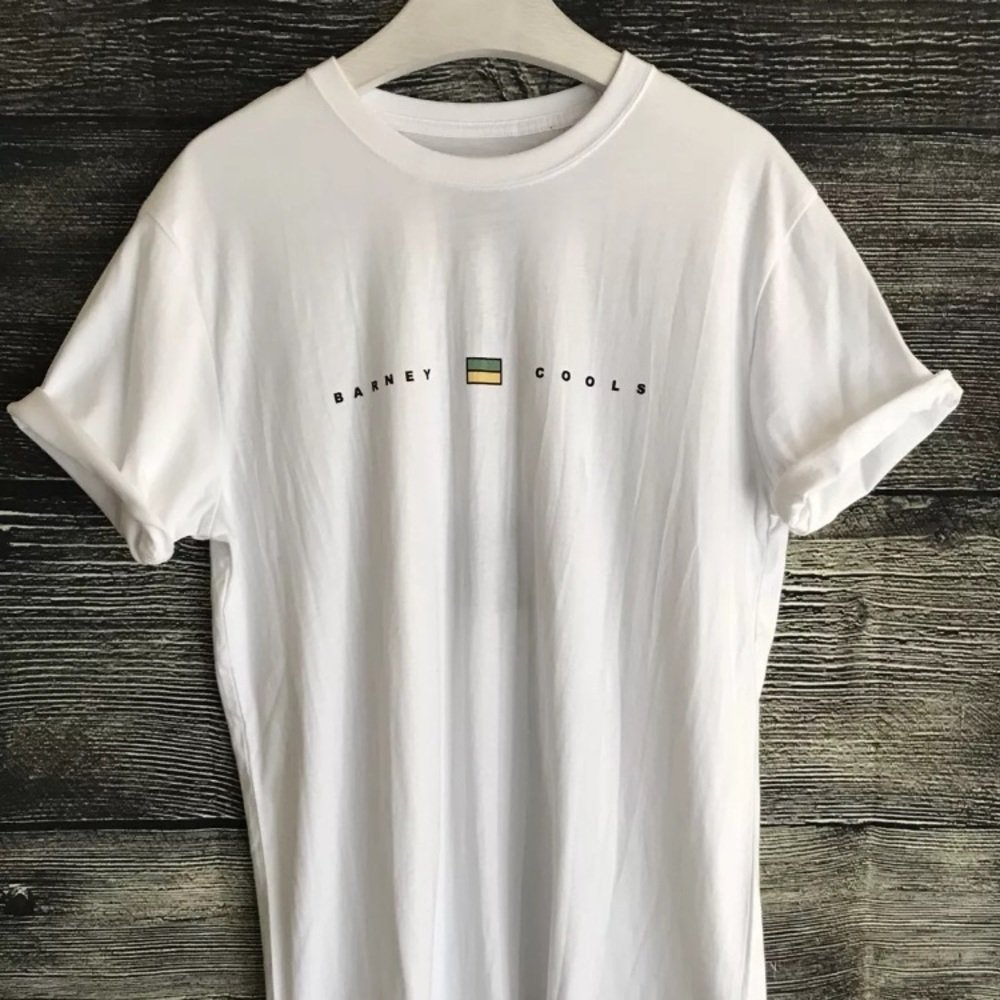 Barney Cools T-Shirt Size Small Nwt White Street Wear Skate Surf Logo Minimalist