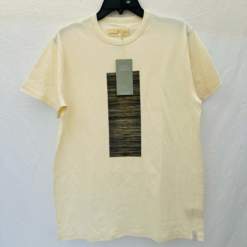 Ecologyst 100%Organic Cotton Unisex Cream And Black Short Sleeve Tee #A