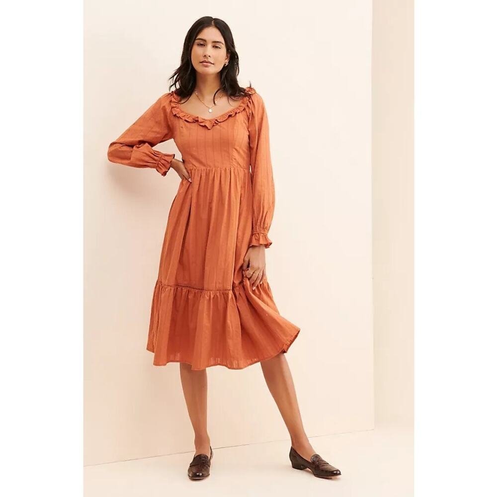 Lost + Wander Forever Yours Midi Dress Nwt Size Xs In Rust