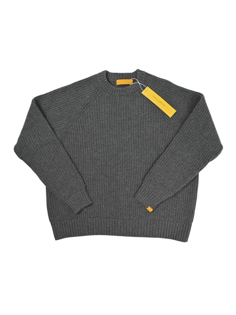 Yellow Label Co Le Chunky Knit Wool Blend Ribbed Sweater In Grey