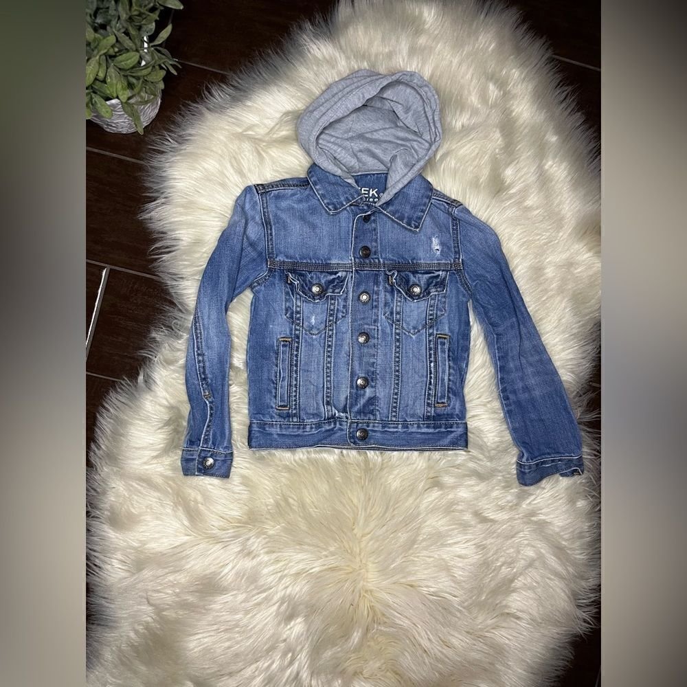Peek Dungareesdenim Hooded Jacket Sz X Small (2-3)