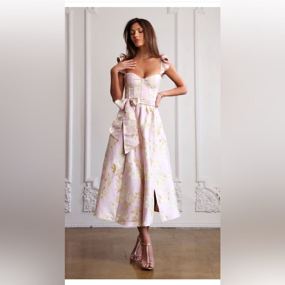 V. Chapman The Vera Dress In Light Lilac Baroque Floral