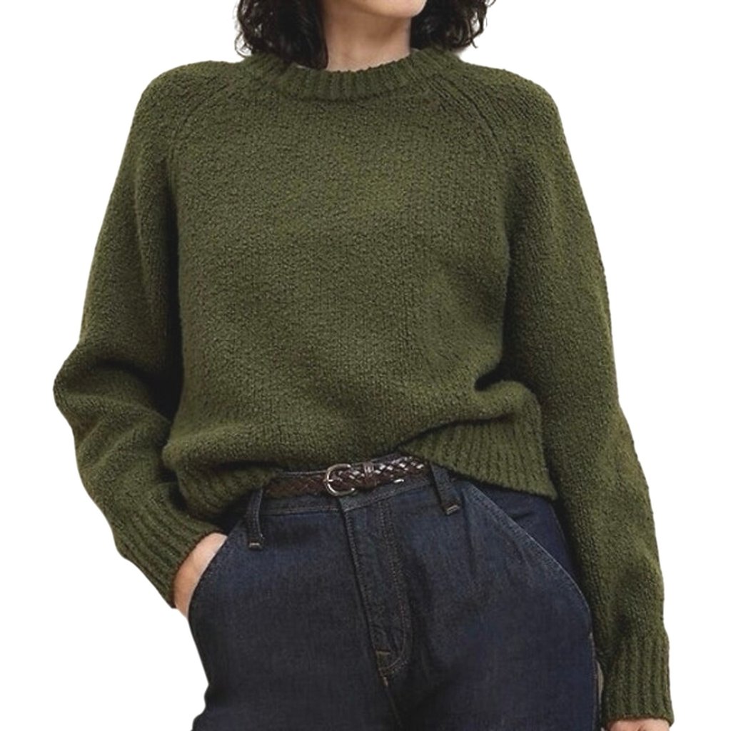 Banana Republic Boucle Pullover Sweater Bright Moss Green - Sz Medium - Nwt