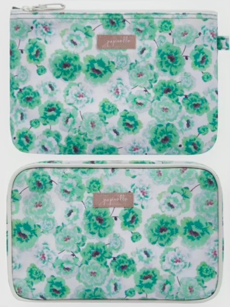 Papinelle Cosmetic Bag/Case Set Green Floral