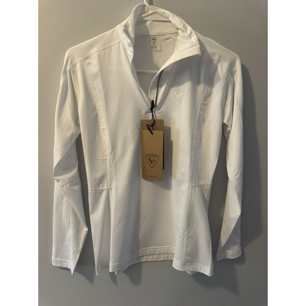 Rossignol Women's 1/4 Zip Sz Small White Long Sleeve Upf 50 Nwt