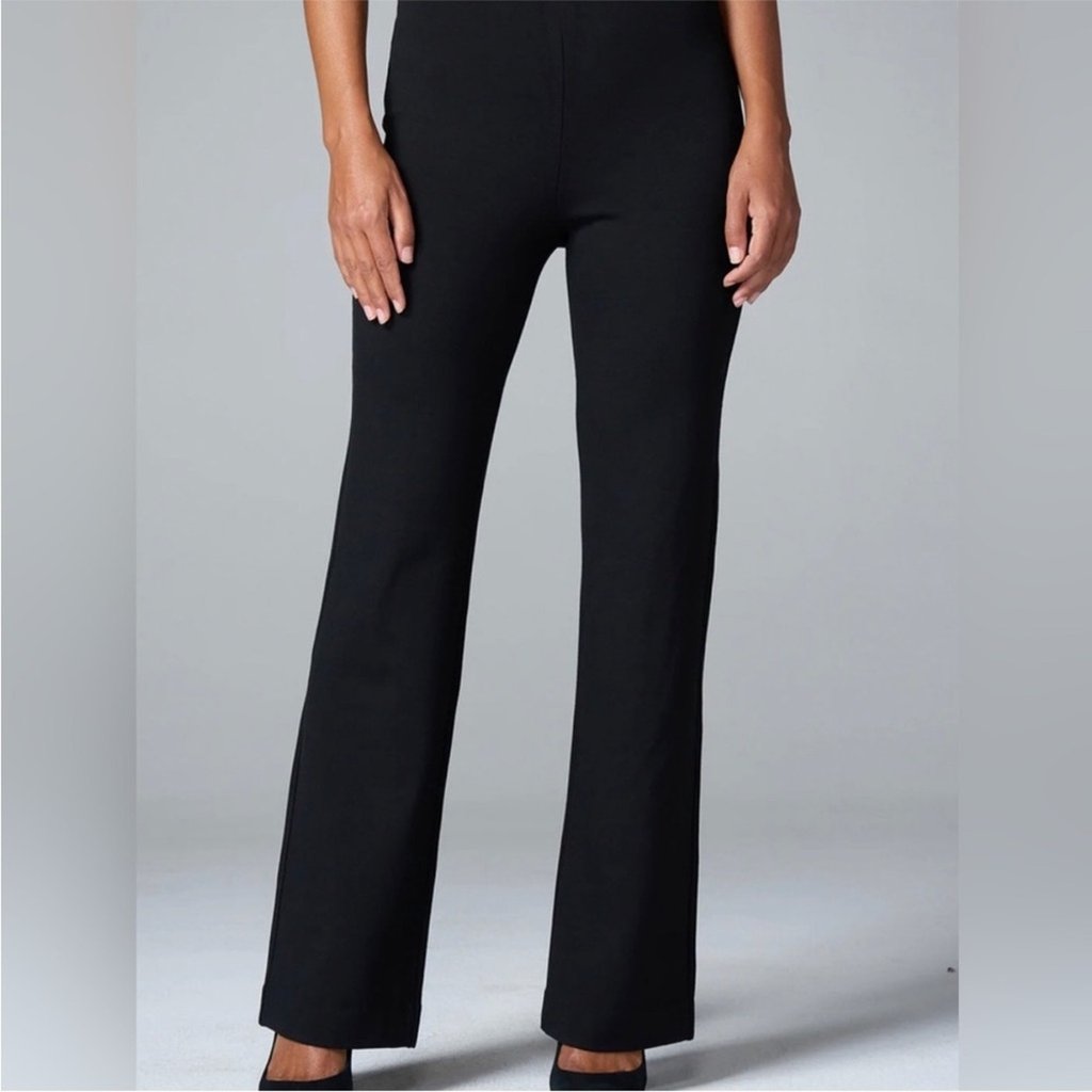 Franne Gold The All Season Bootcut Black Pant Pull On Size 16 P4055-Lte New