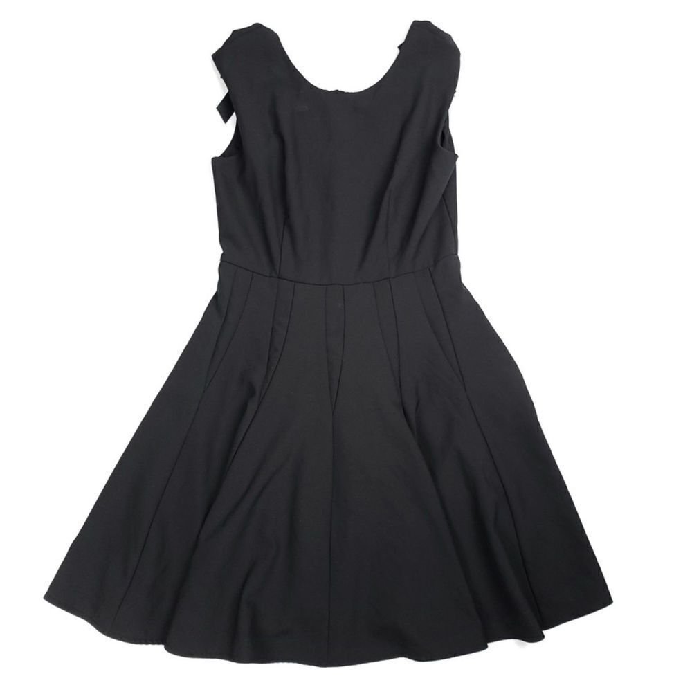 Havva Ballet Bow Back Tailored Seam Fit And Flare Mini Dress Black Minimal Small