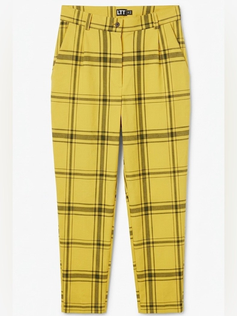 Nwt Ltt Yellow Plaid Light Weight Trousers - Clueless Inspired - Preppy Size 10