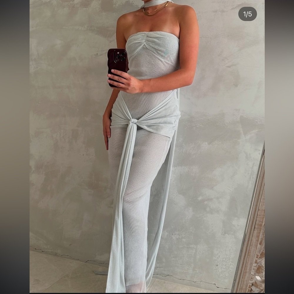 Nwt Khanums Kesca Dress In Silver, Size Xs