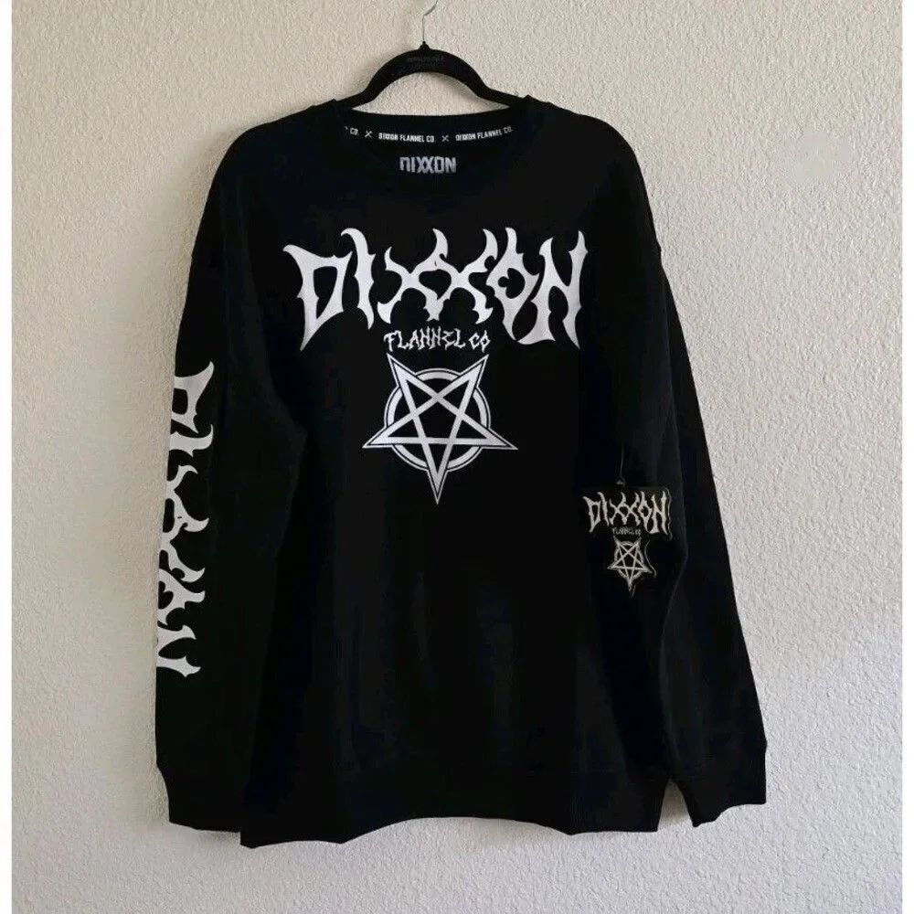 Dixxon Flannel Crewneck Sweater Fleece Men's Xl Black Long Sleeve Nwt