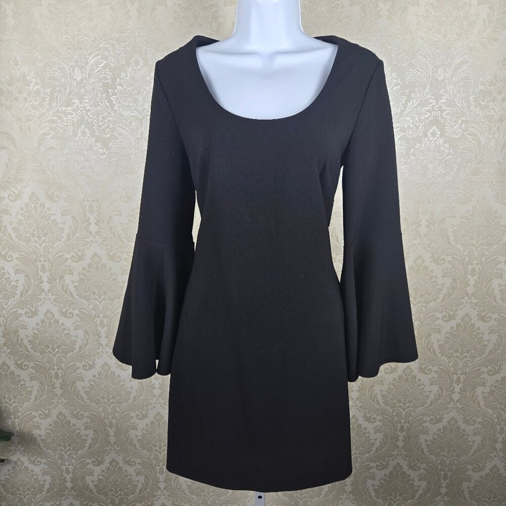 Elizabeth & James Size 2 Philippa Black Mini Dress Bell Sleeves Back Zip Nwt