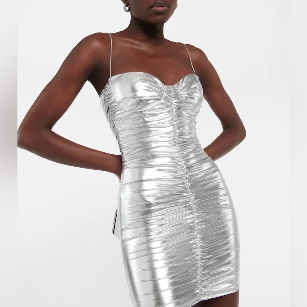 Alex Perry Corin Mini Dress Silver