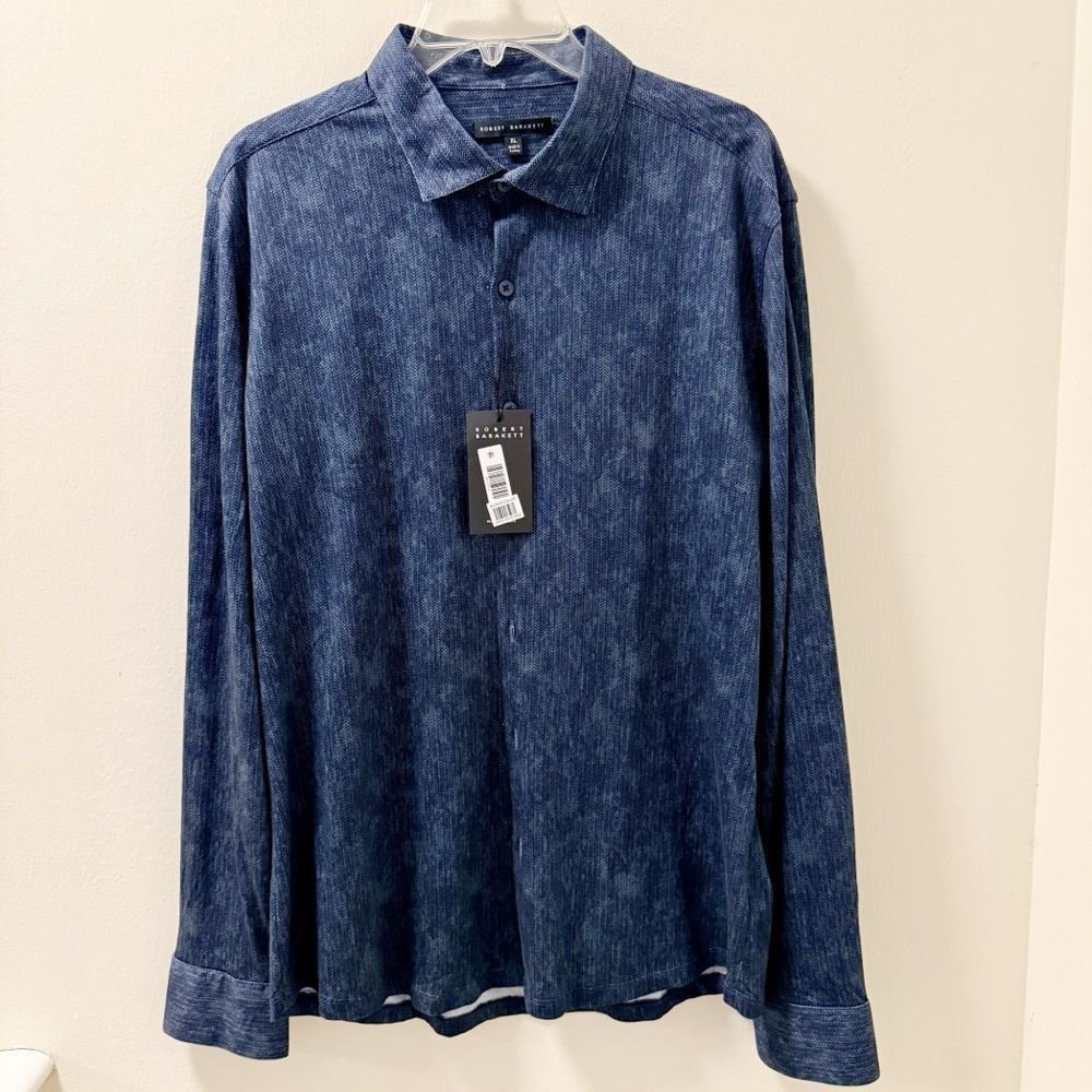 Robert Barakett Blue Cotton Long Sleeve Shirt | Sz Xl