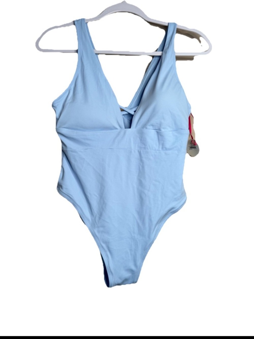Padma X Bare Necessities Plunge One Piece Swimsuit Wind Surfer Blue Size 12 D24