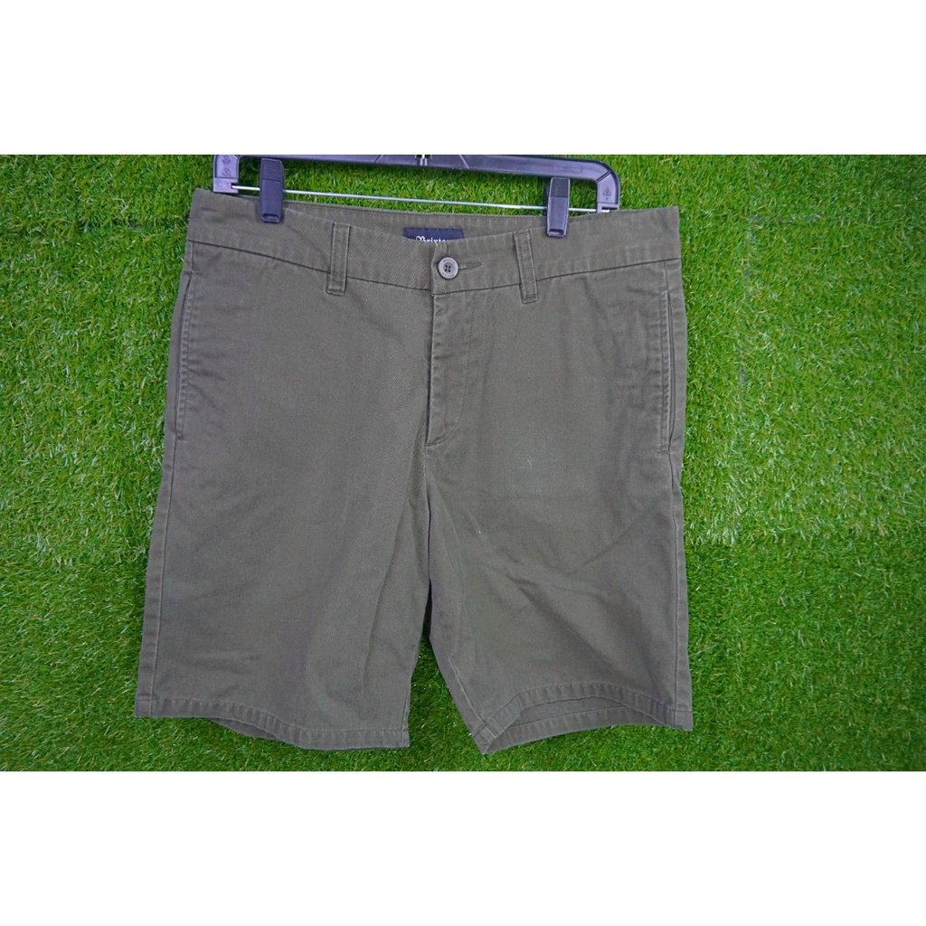 Brixton Olive Green Flat Front Shorts - Men's Size 32