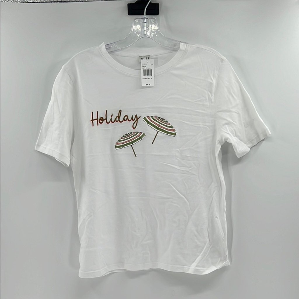 Kule Women's The Modern Holiday T-Shirt - White Multi - Xs - New With Tags