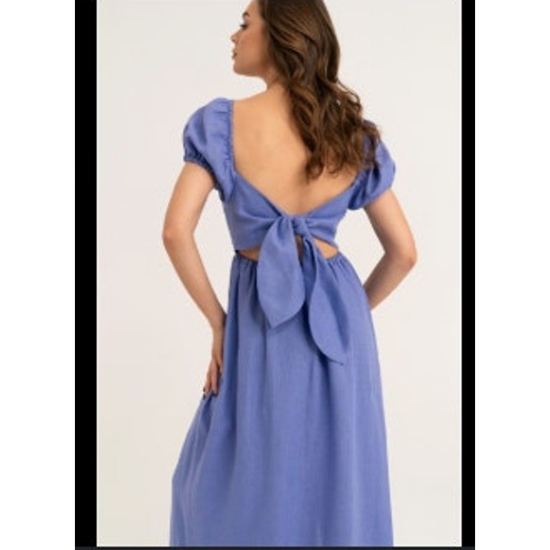 New Nwt La Relaxed Young Sundress Cotton Linen Blend Bluebell Dress Large