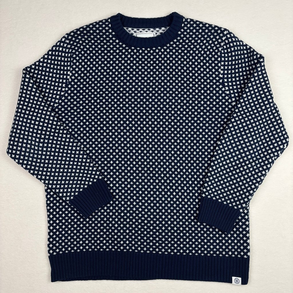 Long Wharf Supply Co Edgartown Seawell Crew Sweater Navy White Men's Xxl