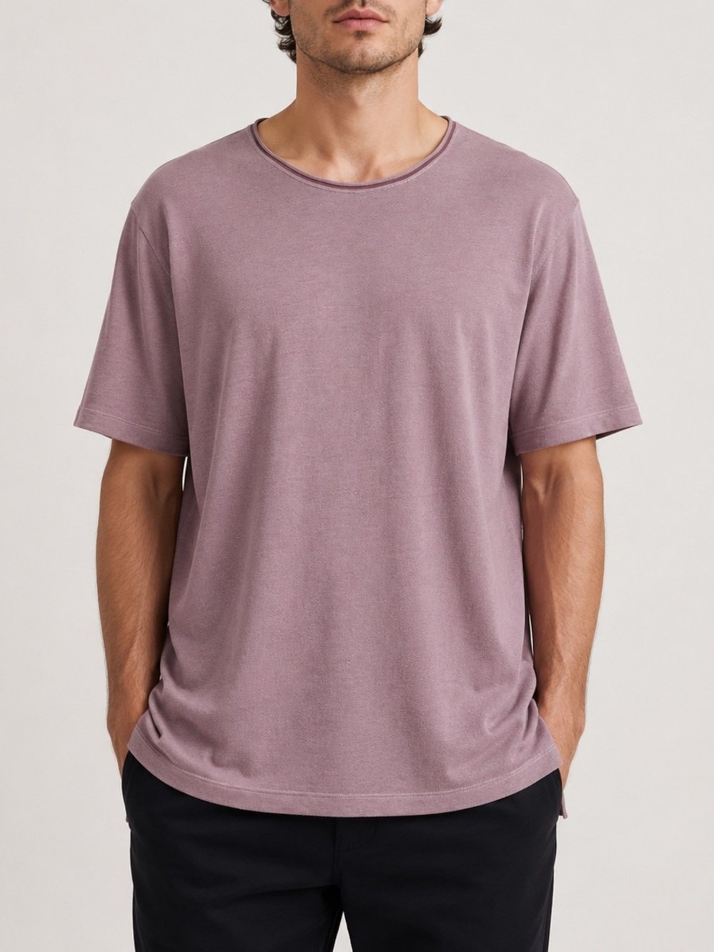 Robert Barakett Dusty Mauve Textured T-Shirt