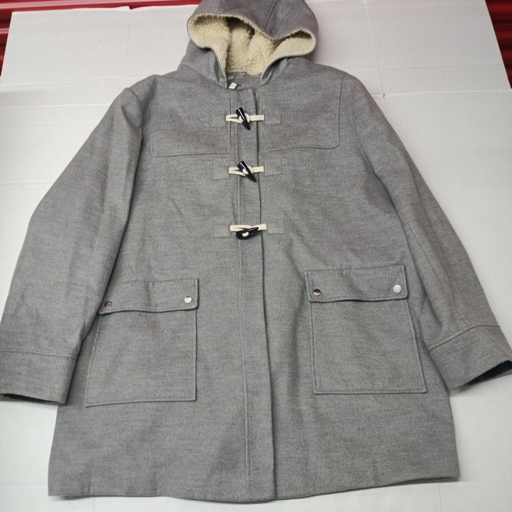 Asos Skirted Duffle Coat Swing Jacket Hooded Toggle Women's Plus Size 26 Gray
