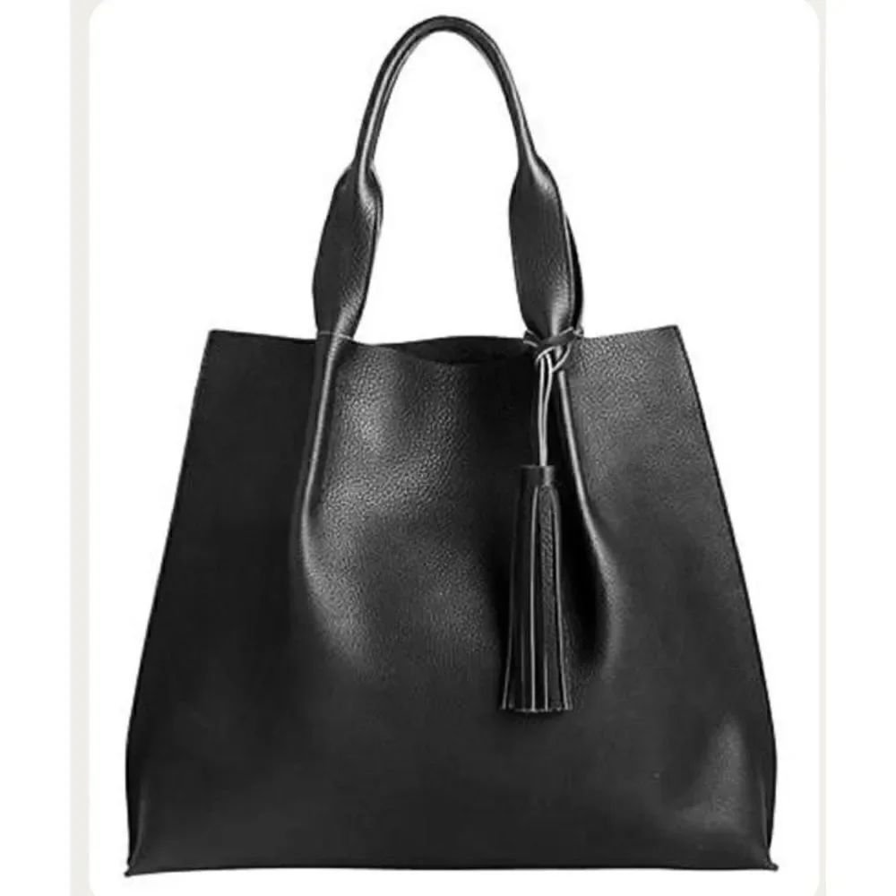 Oliveve Maggie Tote Withleathertassel Blackpebbleleather/Excellent/Usa