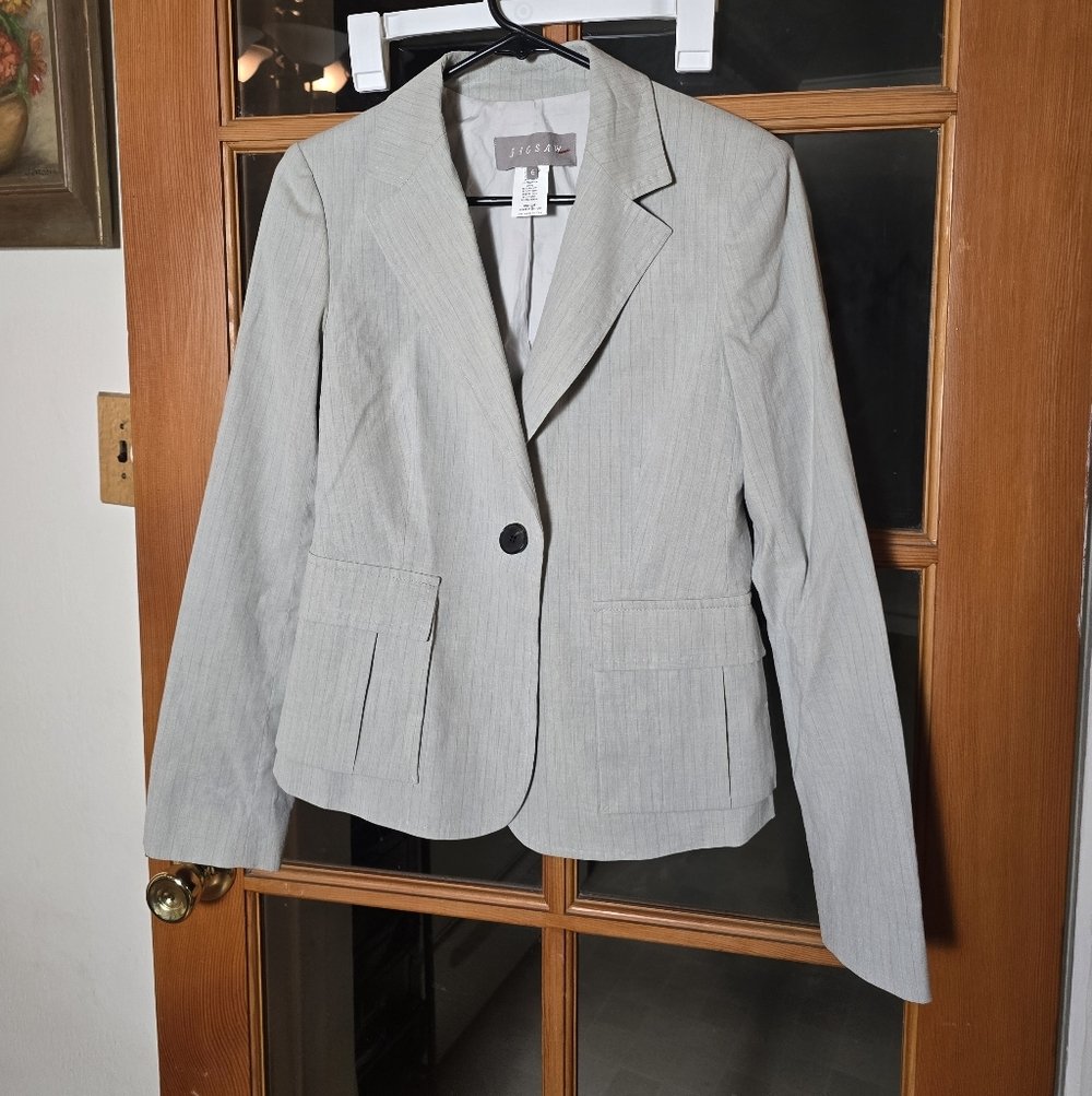 Jigsaw Women's Light Gray Blazer Size 6