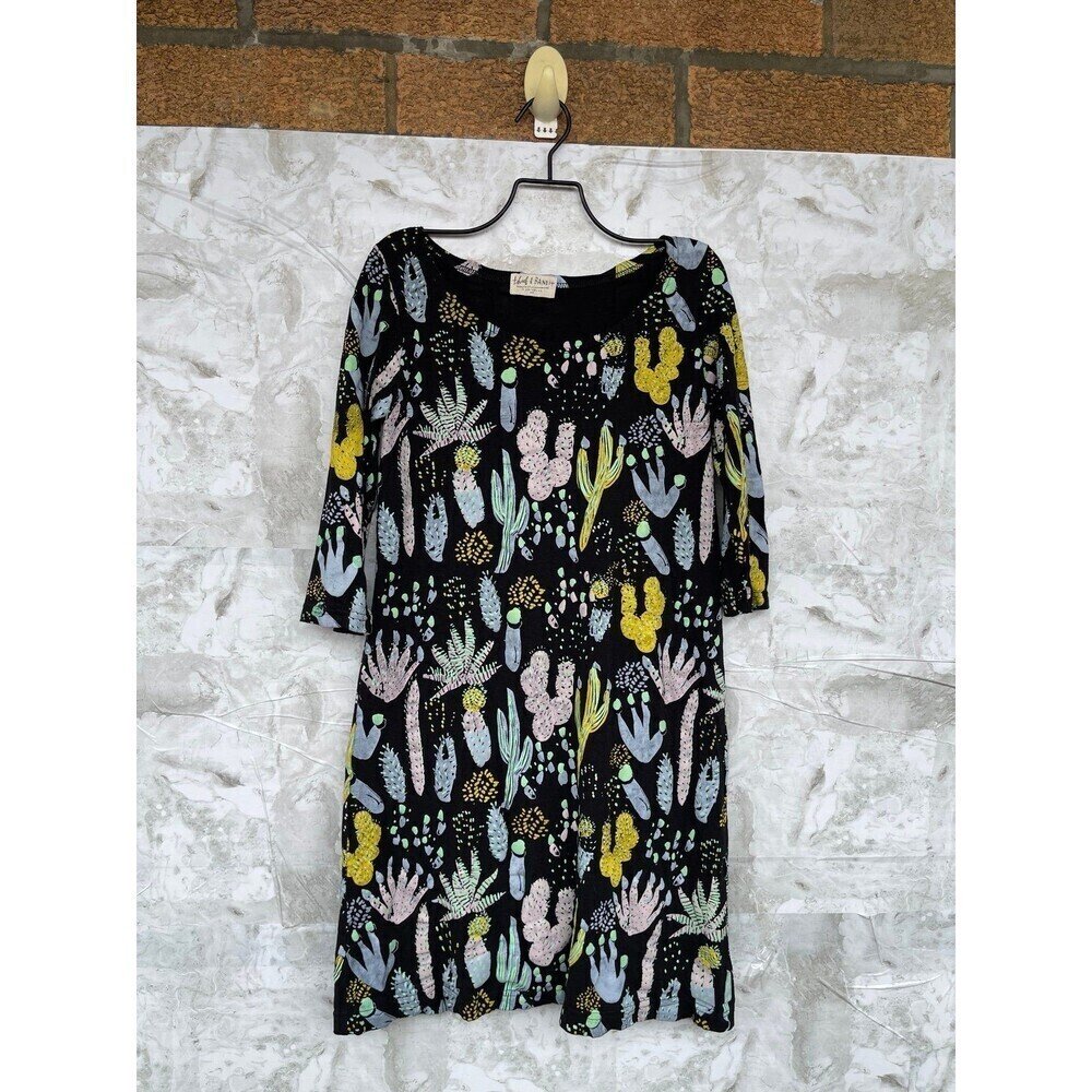 Thief And Bandit Floral Cactus Saguaro Hand Painted Tunic Dress Small
