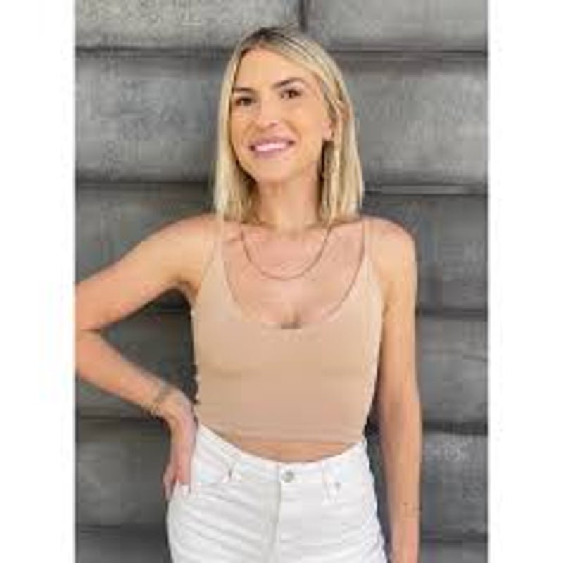 Boob-Eez The Kyla Cropped Double L:Ayer Cami Light Nude Nd /Xl Nwt Cleangirl