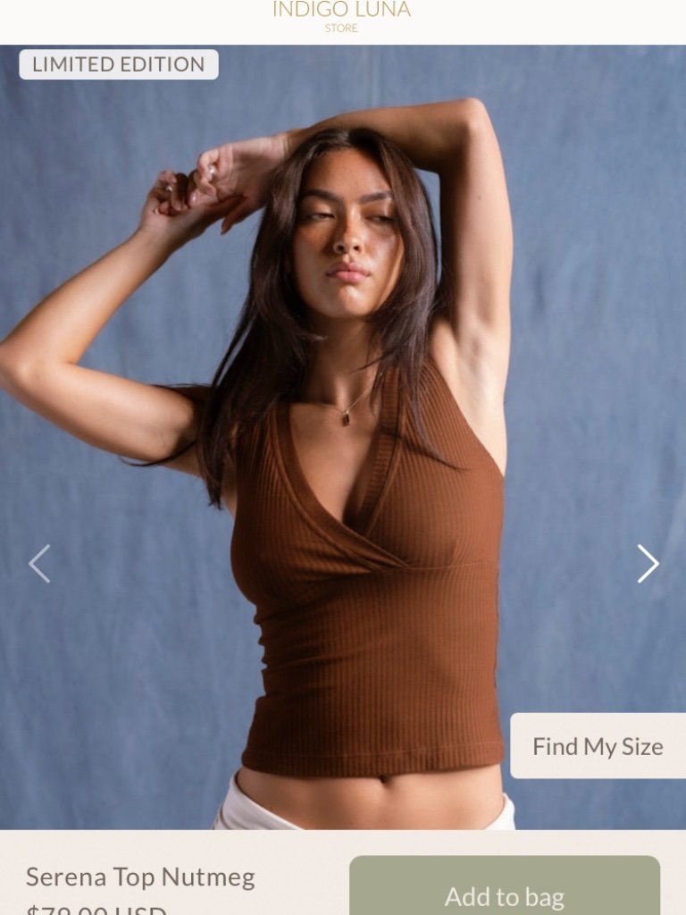 Nwt Indigo Luna Serena Top In Nutmeg