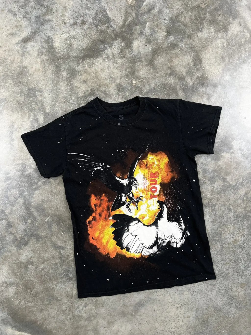 Travis Scott Birds Eye View Paint Splatter Tee Black Small, Men's