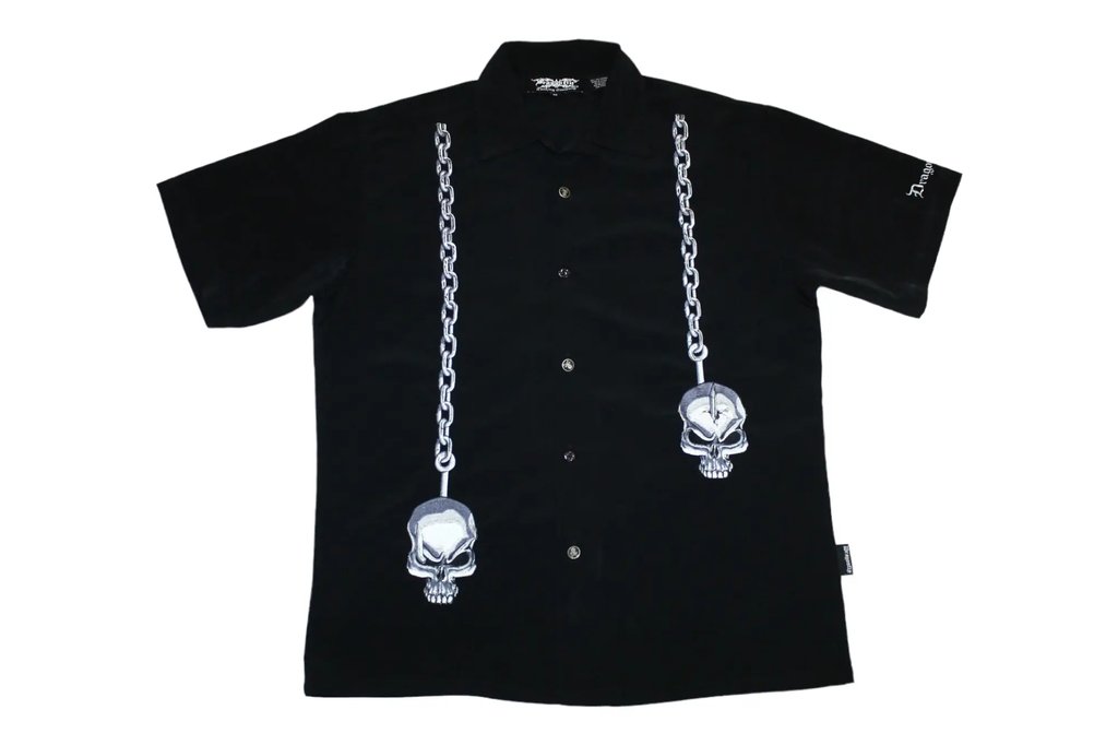 Vtg Dragonfly Steampunk Art Embroidery Crazy 3d Shirt in Black, Men's