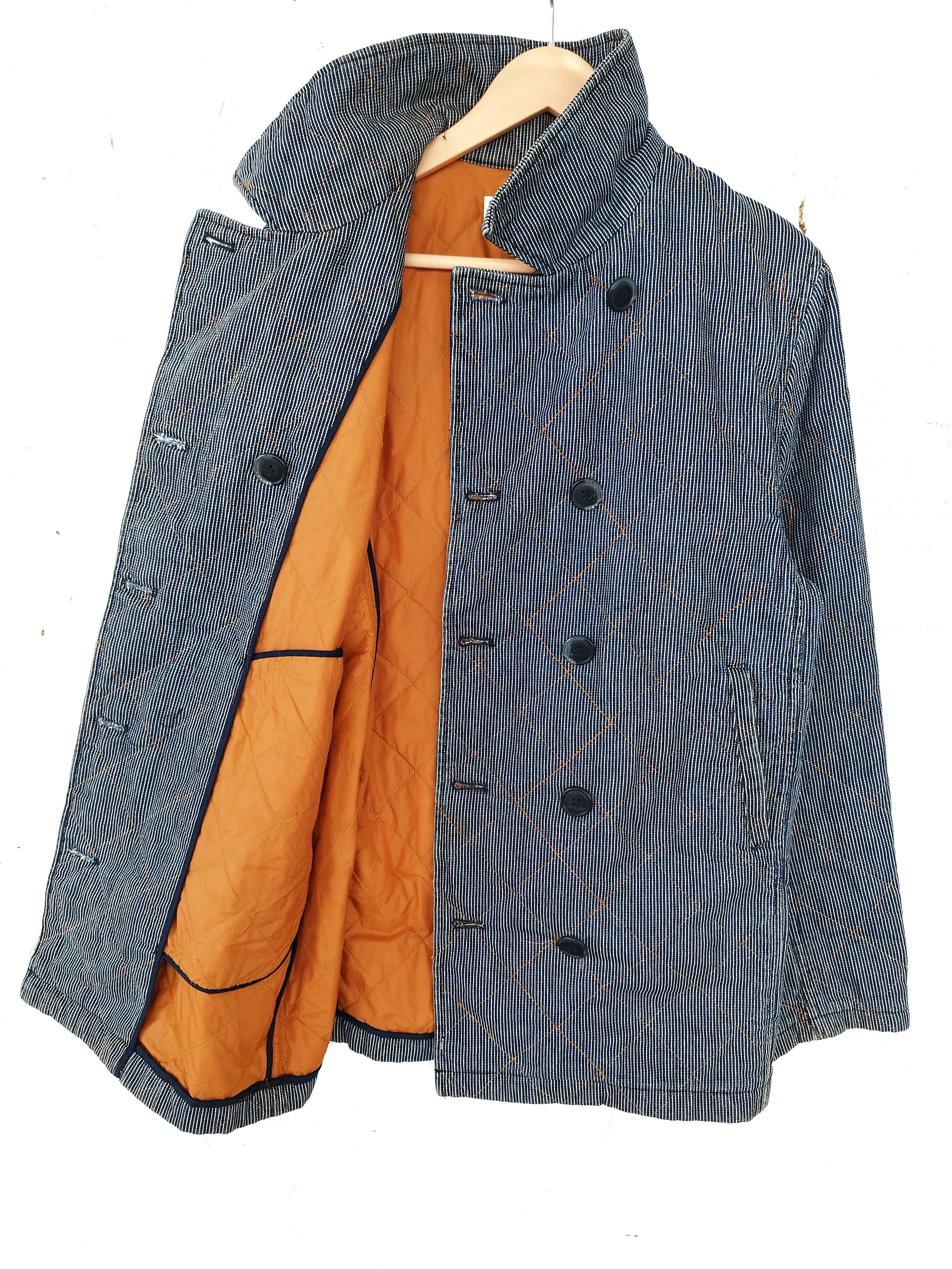 Porter Jacket Cheong Sam Design By Freak Store Ref511 in Blue, Men's (Size Medium)