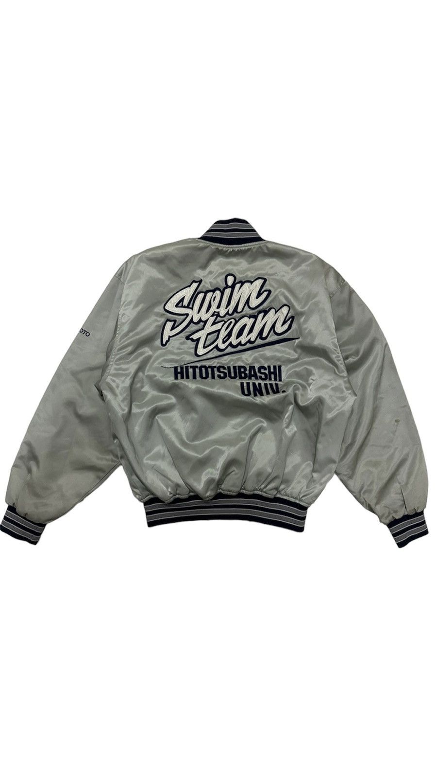 Mcgregor 90’S Hitotsubashi University Varsity Jacket in Silver, Men's (Size XL)